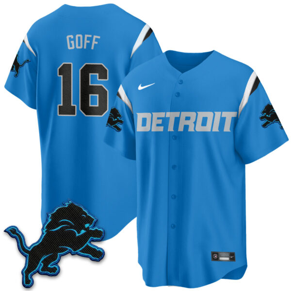 Detroit Lions Jared Goff 2026 Rivalries Vapor Baseball Jersey - All Stitched - Blue