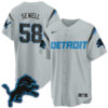 Detroit Lions Penei Sewell 2026 Rivalries Vapor Baseball Jersey - All Stitched - Gray