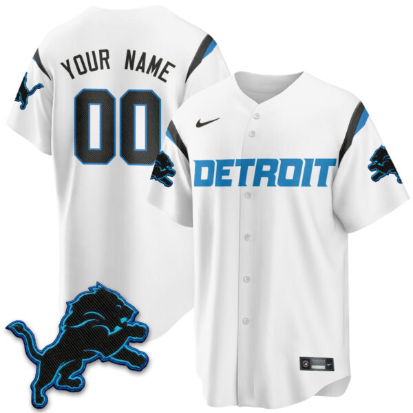 Detroit Lions 2026 Rivalries Vapor Custom Baseball Jersey - All Stitched - White