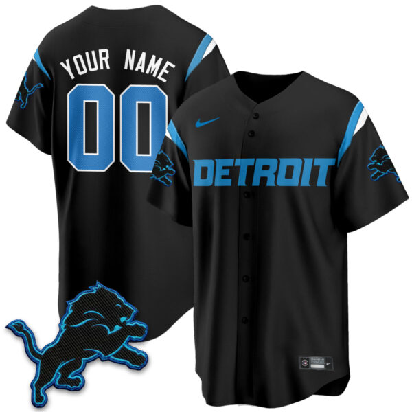 Detroit Lions 2026 Rivalries Vapor Custom Baseball Jersey - All Stitched - Black
