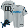 Detroit Lions 2026 Rivalries Vapor Custom Baseball Jersey - All Stitched - Gray