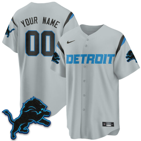 Detroit Lions 2026 Rivalries Vapor Custom Baseball Jersey - All Stitched - Gray