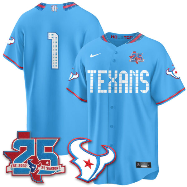 Houston Texans Team 2026 Rivalries Vapor Baseball Jersey - All Stitched - Blue