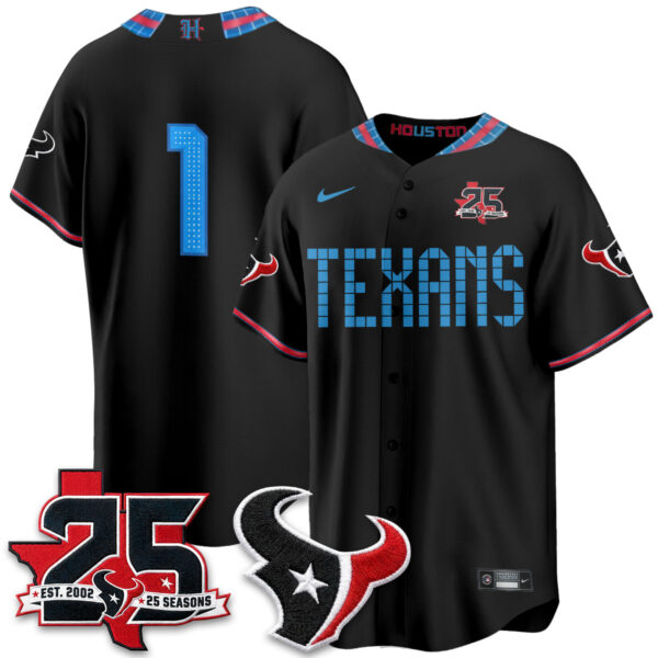 Houston Texans Team 2026 Rivalries Vapor Baseball Jersey - All Stitched - Black