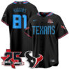 Houston Texans Jayden Higgins 2026 Rivalries Vapor Baseball Jersey - All Stitched - Black