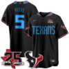 Houston Texans Jalen Pitre 2026 Rivalries Vapor Baseball Jersey - All Stitched - Black