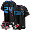 Houston Texans Derek Stingley Jr. 2026 Rivalries Vapor Baseball Jersey - All Stitched - Black