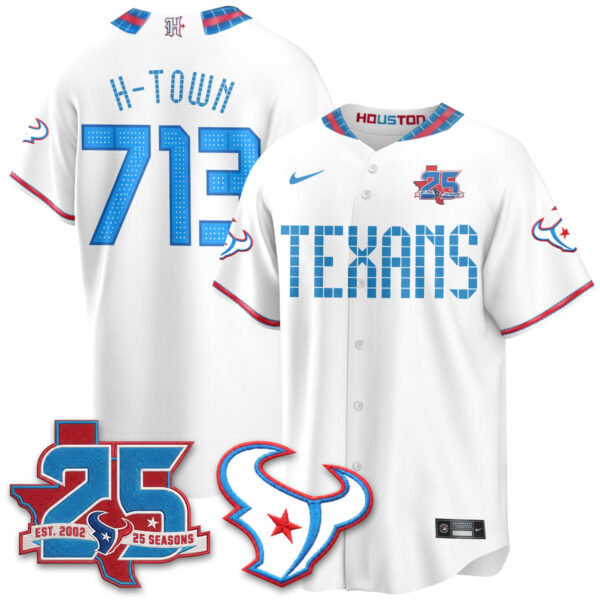 Houston Texans H-Town 2026 Rivalries Vapor Baseball Jersey - All Stitched - White