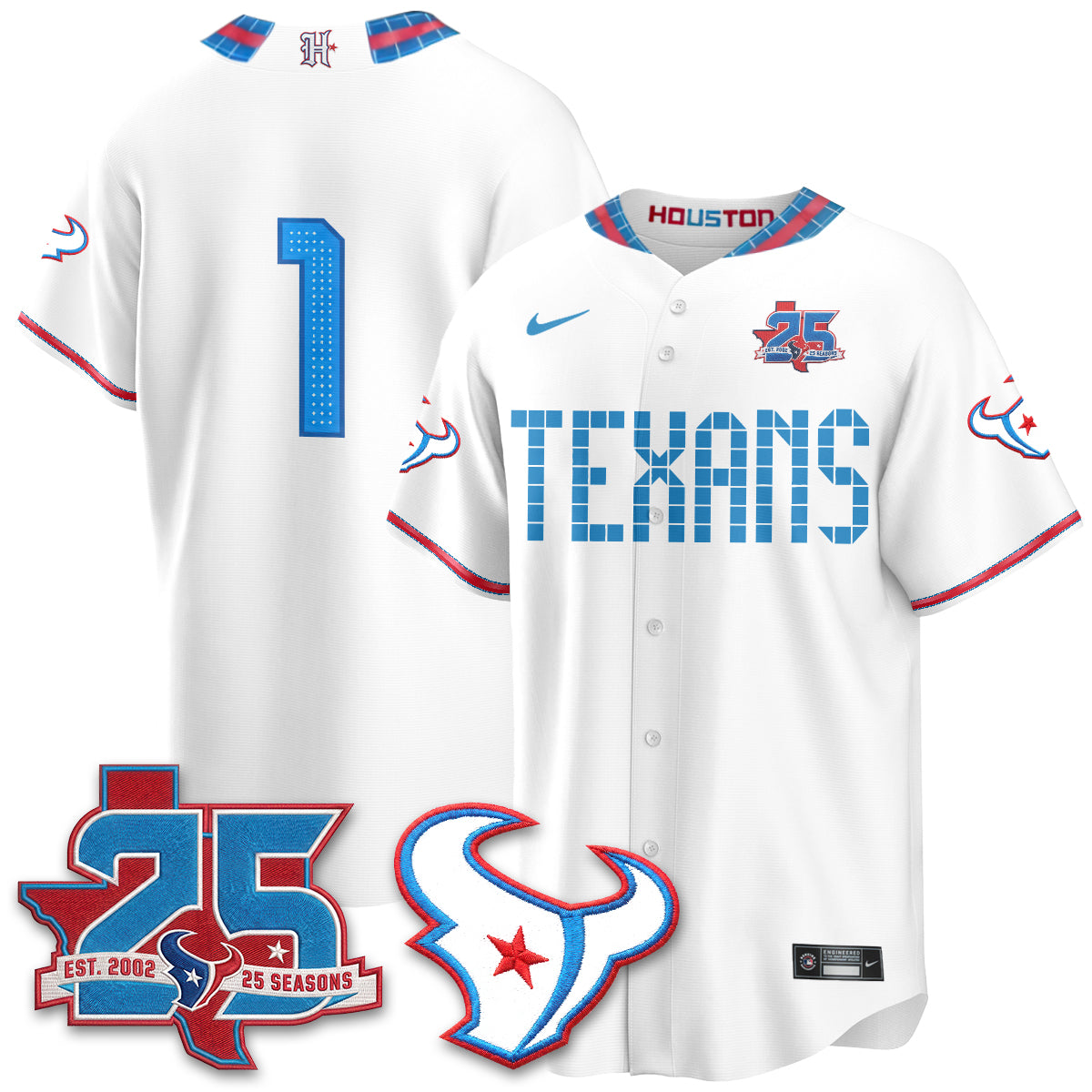 Houston Texans Team 2026 Rivalries Vapor Baseball Jersey - All Stitched - White