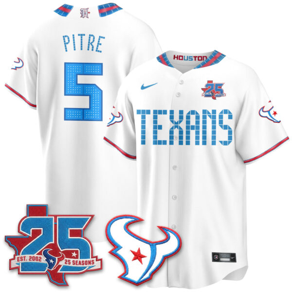 Houston Texans Jalen Pitre 2026 Rivalries Vapor Baseball Jersey - All Stitched - White