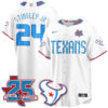 Houston Texans Derek Stingley Jr. 2026 Rivalries Vapor Baseball Jersey - All Stitched - White