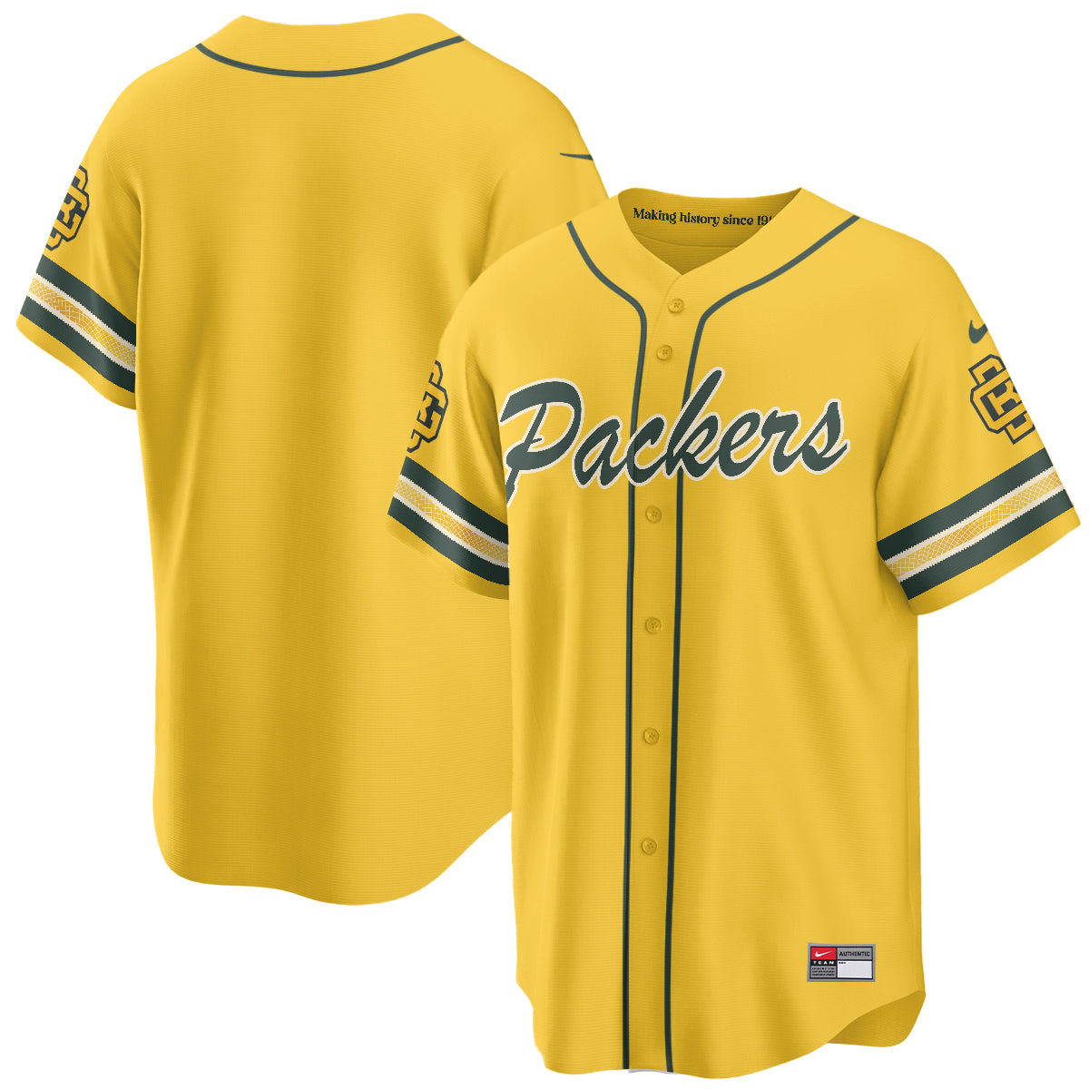 Green Bay Packers Team 2026 Rivalries Vapor Baseball Jersey - All Stitched - Yellow