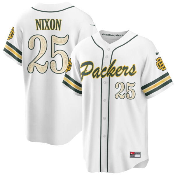 Green Bay Packers Keisean Nixon 2026 Rivalries Vapor Baseball Jersey - All Stitched - White