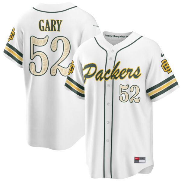Green Bay Packers Rashan Gary 2026 Rivalries Vapor Baseball Jersey - All Stitched - White