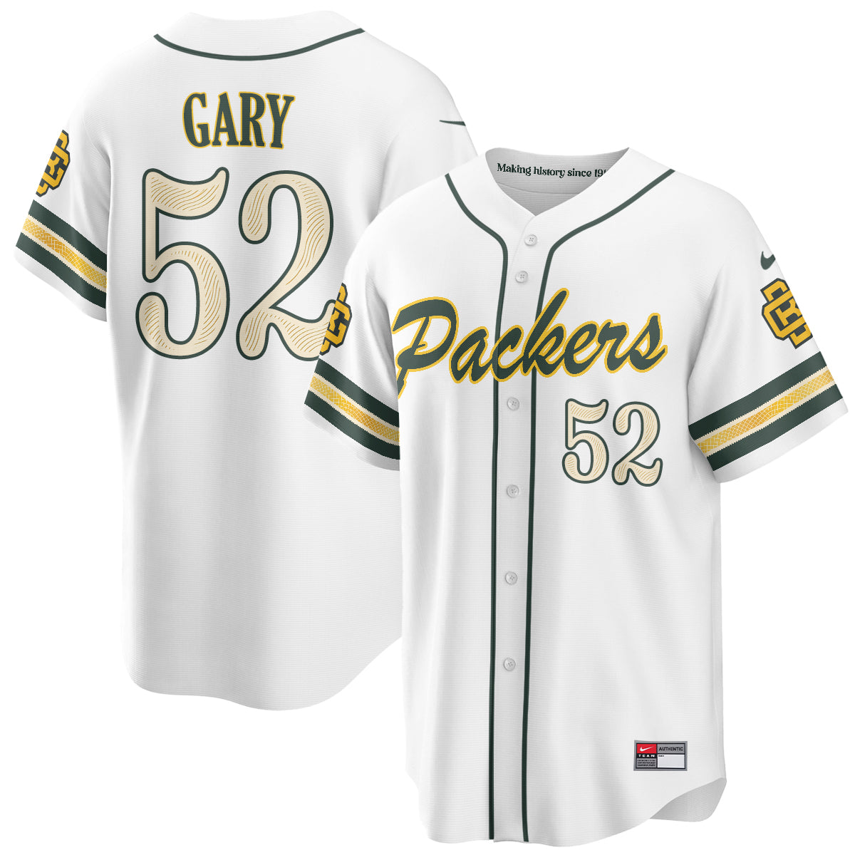 Green Bay Packers Rashan Gary 2026 Rivalries Vapor Baseball Jersey - All Stitched - White