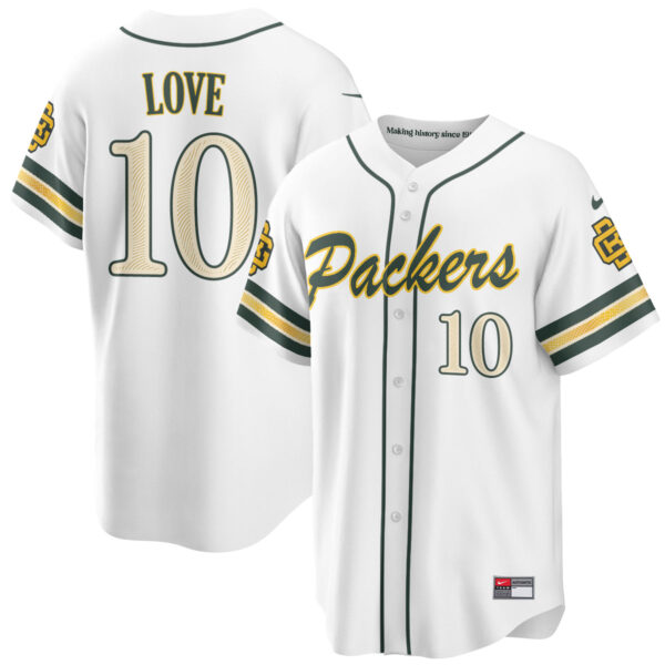 Green Bay Packers Jordan Love 2026 Rivalries Vapor Baseball Jersey - All Stitched - White
