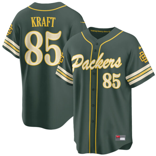 Green Bay Packers Tucker Kraft 2026 Rivalries Vapor Baseball Jersey - All Stitched - Rivalries