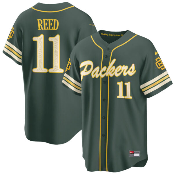 Green Bay Packers Jayden Reed 2026 Rivalries Vapor Baseball Jersey - All Stitched - Rivalries