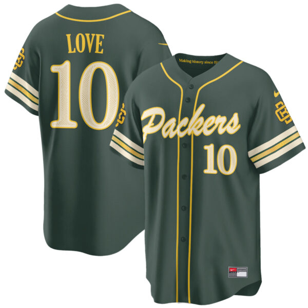 Green Bay Packers Jordan Love 2026 Rivalries Vapor Baseball Jersey - All Stitched - Rivalries