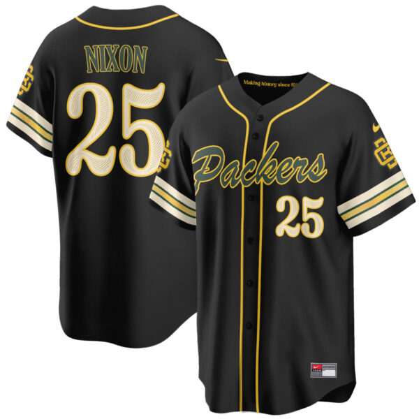 Green Bay Packers Keisean Nixon 2026 Rivalries Vapor Baseball Jersey - All Stitched - Black