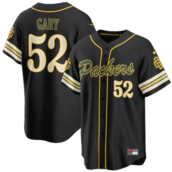 Green Bay Packers Rashan Gary 2026 Rivalries Vapor Baseball Jersey - All Stitched - Black