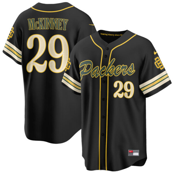 Green Bay Packers Xavier McKinney 2026 Rivalries Vapor Baseball Jersey - All Stitched - Black