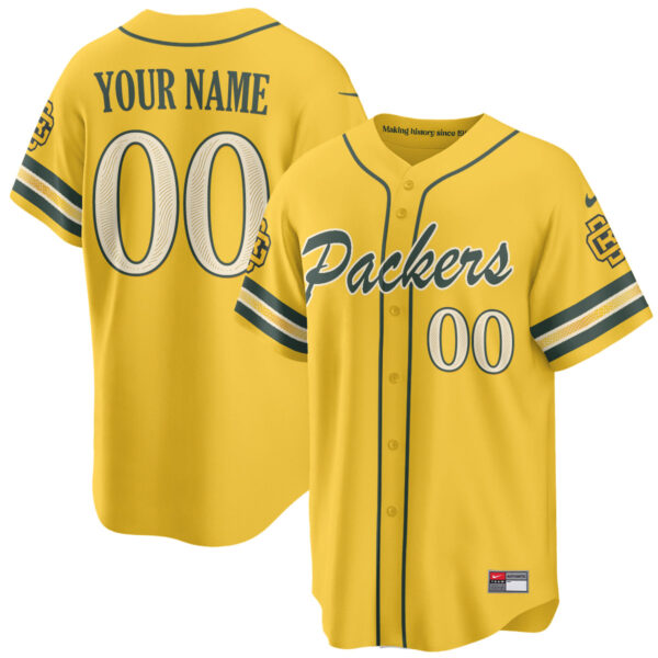 Green Bay Packers 2026 Rivalries Vapor Custom Baseball Jersey - All Stitched - Yellow