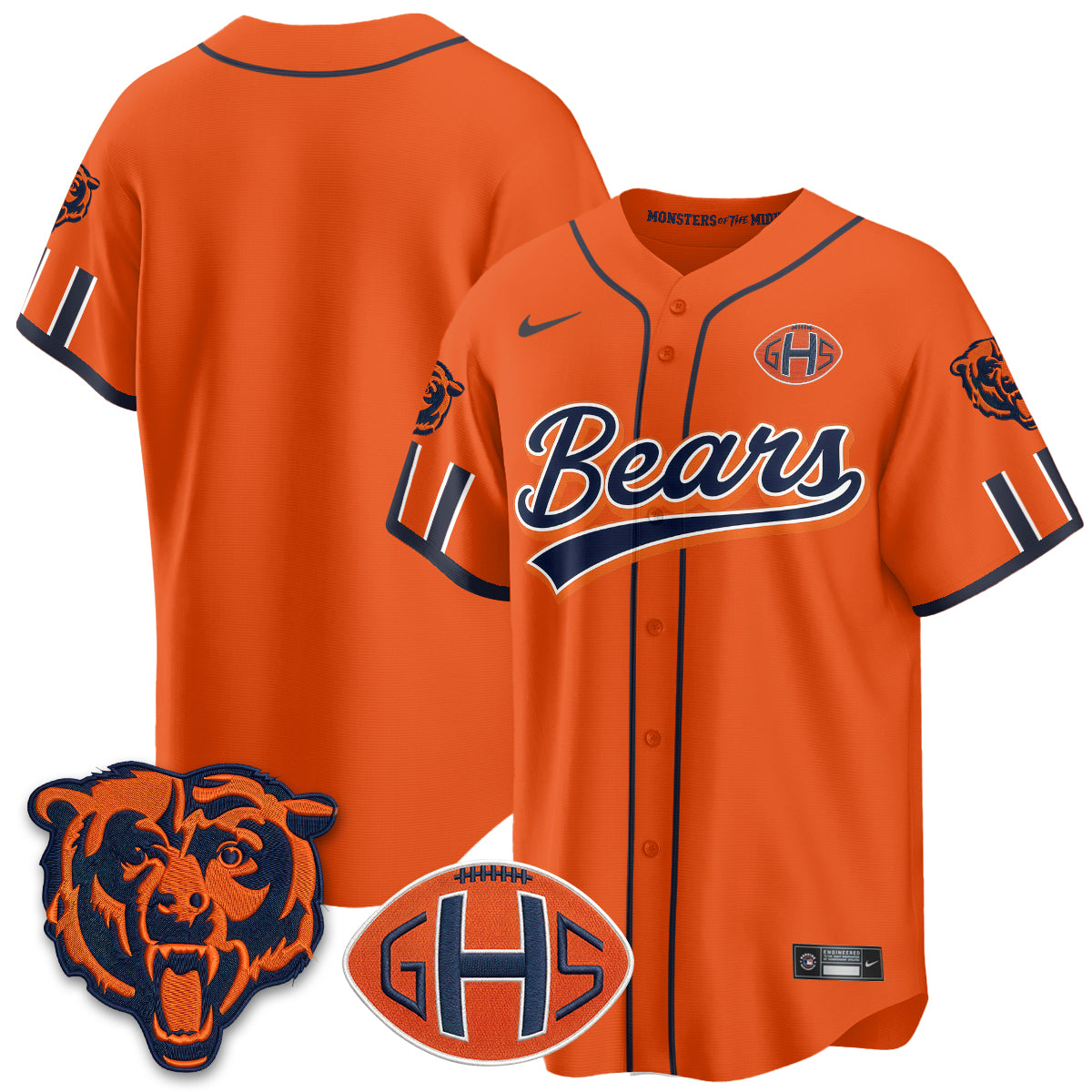 Chicago Bears Team 2026 Rivalries Vapor Baseball Jersey - All Stitched - Orange