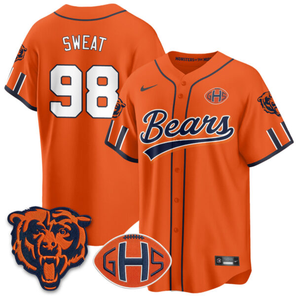 Chicago Bears Montez Sweat 2026 Rivalries Vapor Baseball Jersey - All Stitched - Orange