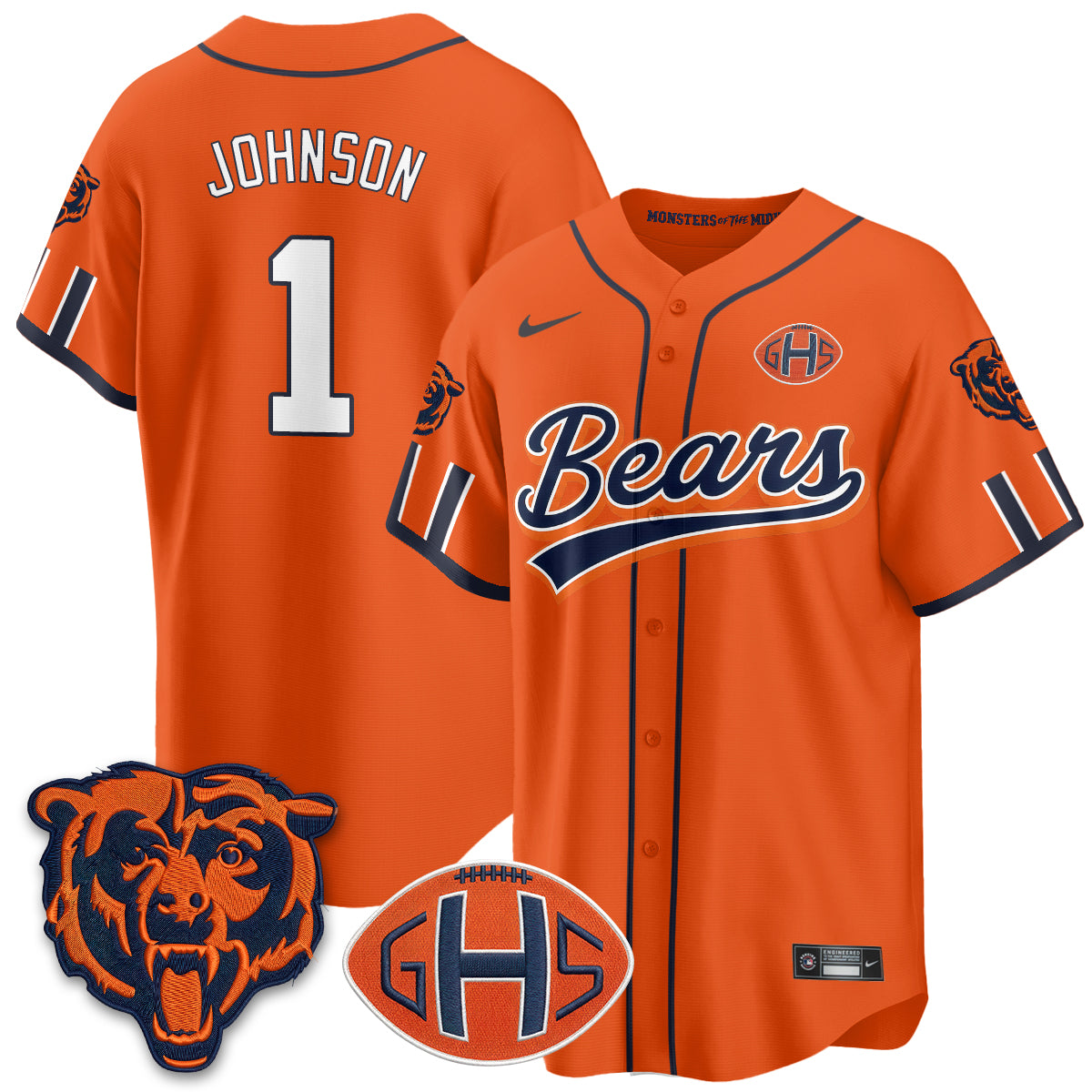 Chicago Bears Jaylon Johnson 2026 Rivalries Vapor Baseball Jersey - All Stitched - Orange
