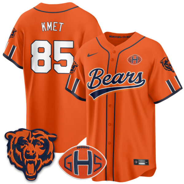 Chicago Bears Cole Kmet 2026 Rivalries Vapor Baseball Jersey - All Stitched - Orange