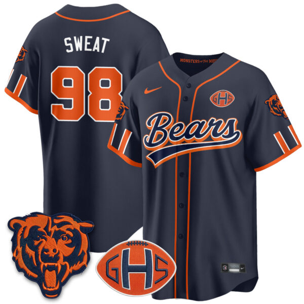 Chicago Bears Montez Sweat 2026 Rivalries Vapor Baseball Jersey - All Stitched - Navy