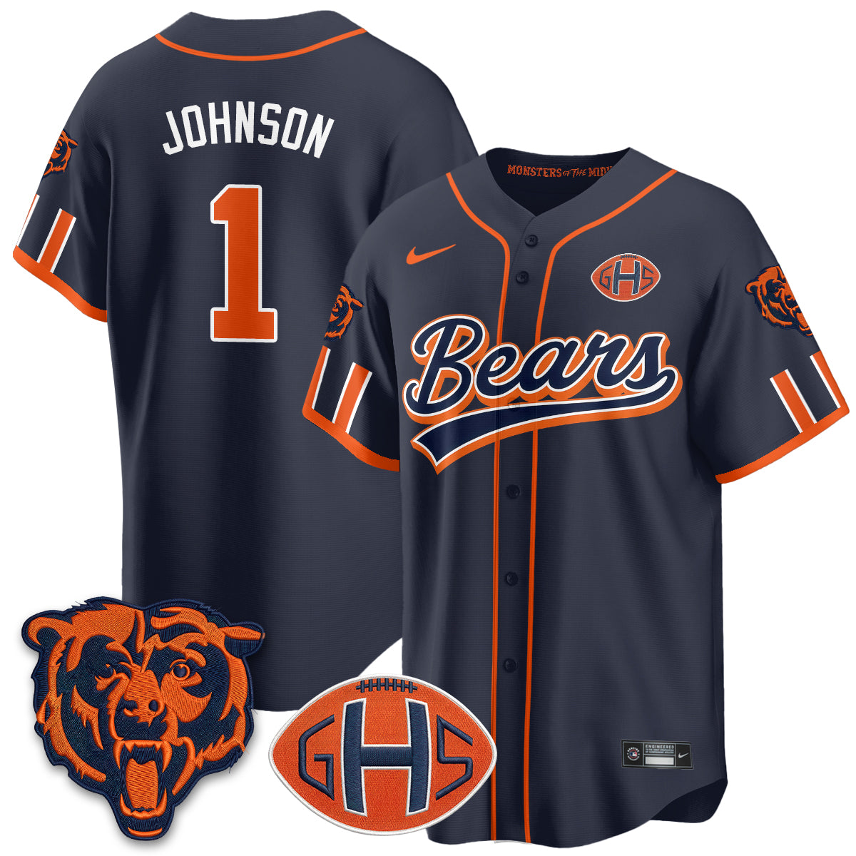 Chicago Bears Jaylon Johnson 2026 Rivalries Vapor Baseball Jersey - All Stitched - Navy