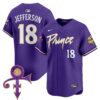Men’s Minnesota Vikings Prince Patch Vapor Premier Limited Jersey – All Stitched – Purple – Justin Jefferson