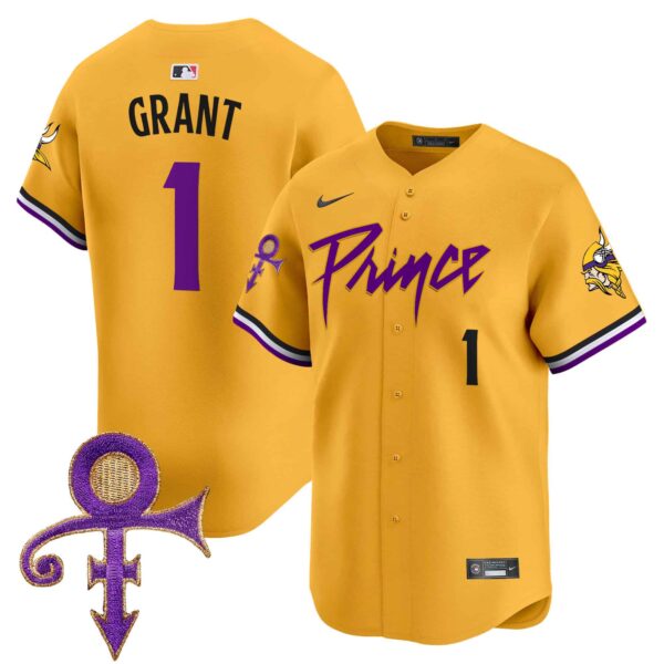 Men’s Minnesota Vikings Prince Patch Vapor Premier Limited Jersey – All Stitched – Gold – Bud Grant