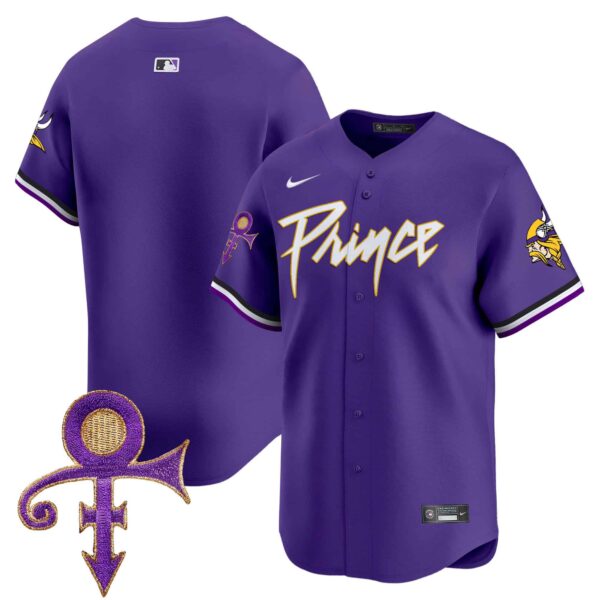Men’s Minnesota Vikings Prince Patch Vapor Premier Limited Jersey – All Stitched – Purple – Team