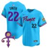 Men’s Minnesota Vikings Prince Patch Vapor Premier Limited Jersey – All Stitched – Light Blue – Harrison Smith