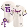 Men’s Minnesota Vikings Prince Patch Vapor Premier Limited Jersey – All Stitched – Cream – Dallas Turner