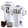 Cleveland Browns Shedeur Sanders Jim Brown Memorial & Home Patch Vapor Limited Baseball Jersey - All Stitched - White