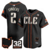 Cleveland Browns Shedeur Sanders Jim Brown Memorial & Home Patch Vapor Limited Baseball Jersey - All Stitched - Black