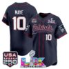 New England Patriots Drake Maye 'Super Bowl LX & USA 250th Anniversary Patch' Vapor Baseball Jersey - All Stitched - Navy