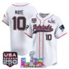 New England Patriots Drake Maye 'Super Bowl LX & USA 250th Anniversary Patch' Vapor Baseball Jersey - All Stitched - White