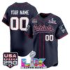 New England Patriots 'Super Bowl LX & USA 250th Anniversary Patch' Vapor Baseball Custom Jersey - All Stitched - Navy
