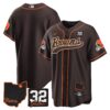 Cleveland Browns Team Jim Brown Memorial & Home Patch Baseball Custom Jersey - All Stitched - Brown