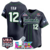 Seattle Seahawks 12th Fan Super Bowl LX & 250America Patch Vapor Baseball Jersey - All Stitched - College Navy