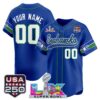 Seattle Seahawks Super Bowl LX & 250America Patch Vapor Baseball Custom Jersey - All Stitched - Royal Throwback