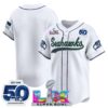 Seattle Seahawks Team Super Bowl LX Patch Vapor Baseball Jersey - All Stitched - White