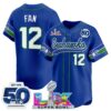 Seattle Seahawks 12th Fan Super Bowl LX Patch Vapor Baseball Jersey - All Stitched - Royal Throwback
