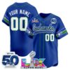 Seattle Seahawks Super Bowl LX Patch Vapor Baseball Custom Jersey - All Stitched - Royal Throwback