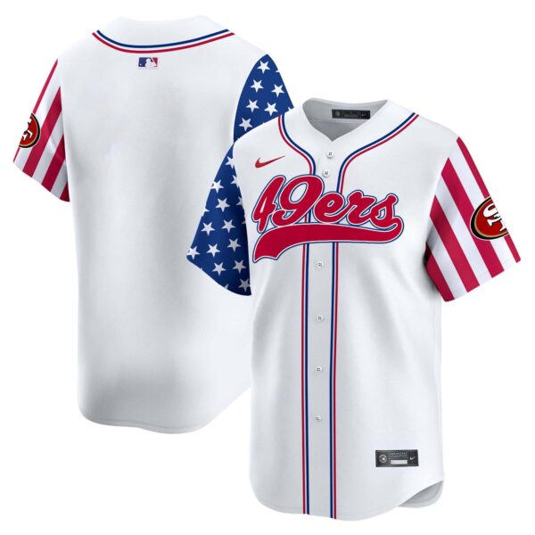 49ers White 2024 Independence Day Vapor Premier Limited Jersey – All Stitched – Youth – Team
